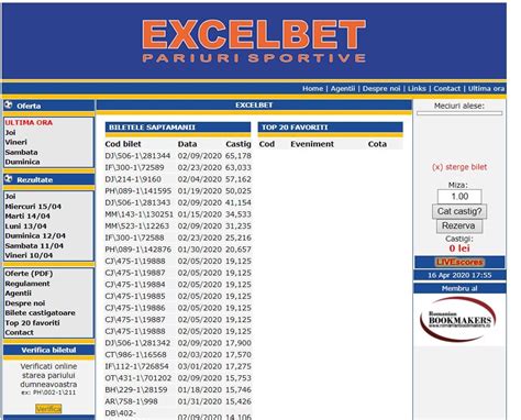 Verificare bilet ExcelBet (fosta Sky Bet 1999) 